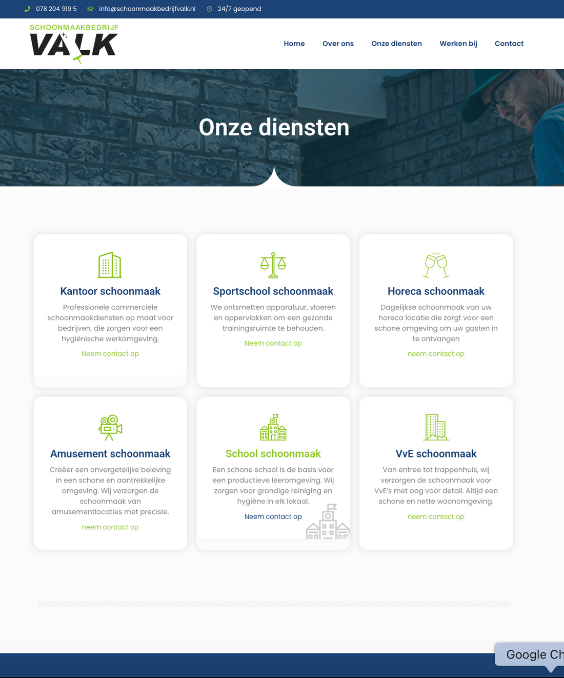 Schoonmaakbedrijf Valk: een frisse uitstraling met sterke online zichtbaarheid