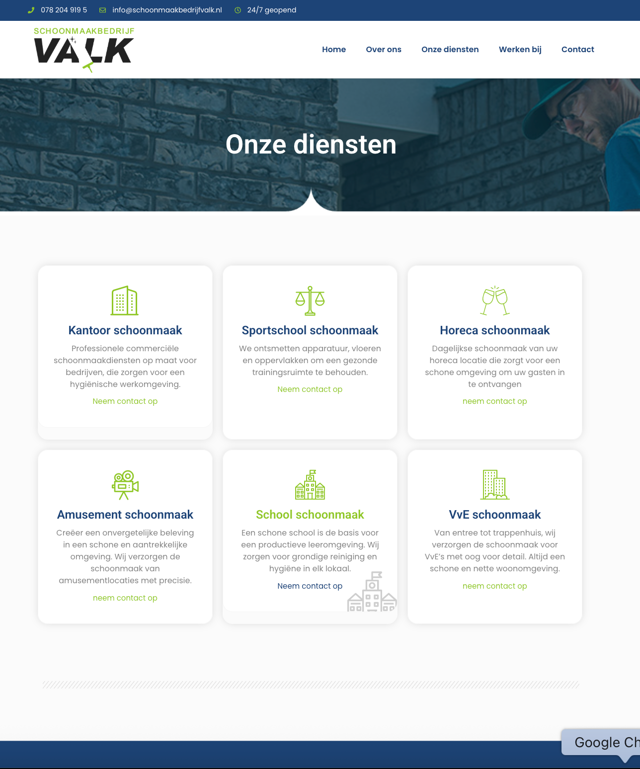 Schoonmaakbedrijf Valk: een frisse uitstraling met sterke online zichtbaarheid